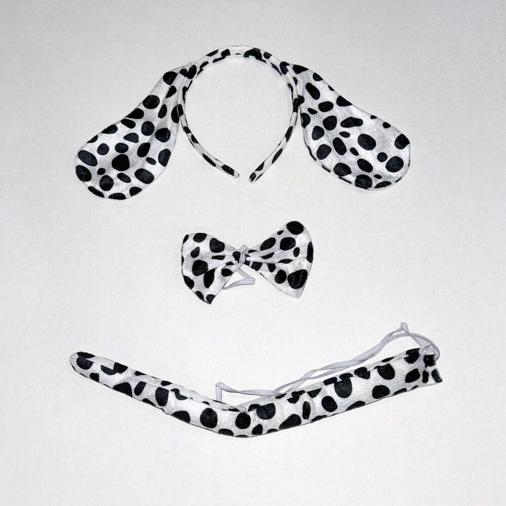 Dalmatian Costume Set Kids Puppy Dog Ears Tail Bow Tie Halloween Cosplay‎